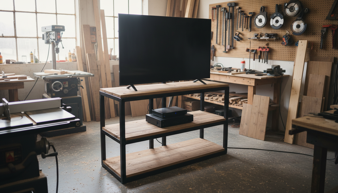apprenez à construire un meuble tv au style industriel grâce à ce guide diy détaillé, étape par étape, pour un meuble unique et personnalisé dans votre salon.