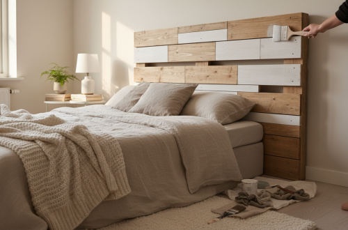 découvrez comment créer facilement une tête de lit en palette grâce à notre guide diy pas-à-pas. une idée déco économique et personnalisée pour votre chambre !