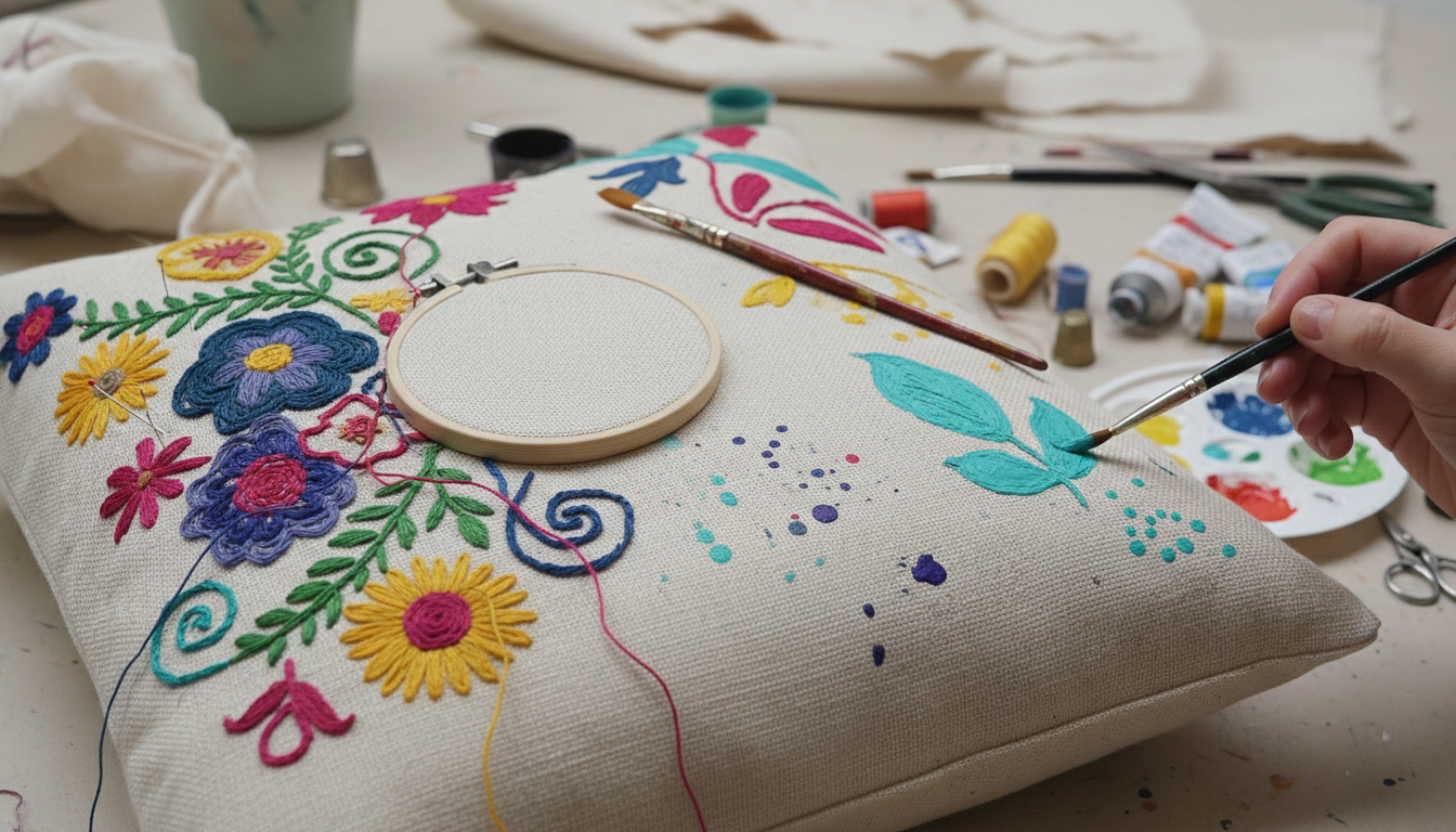apprenez à customiser vos coussins avec des techniques de broderie et de peinture diy pour un intérieur unique et personnalisé.