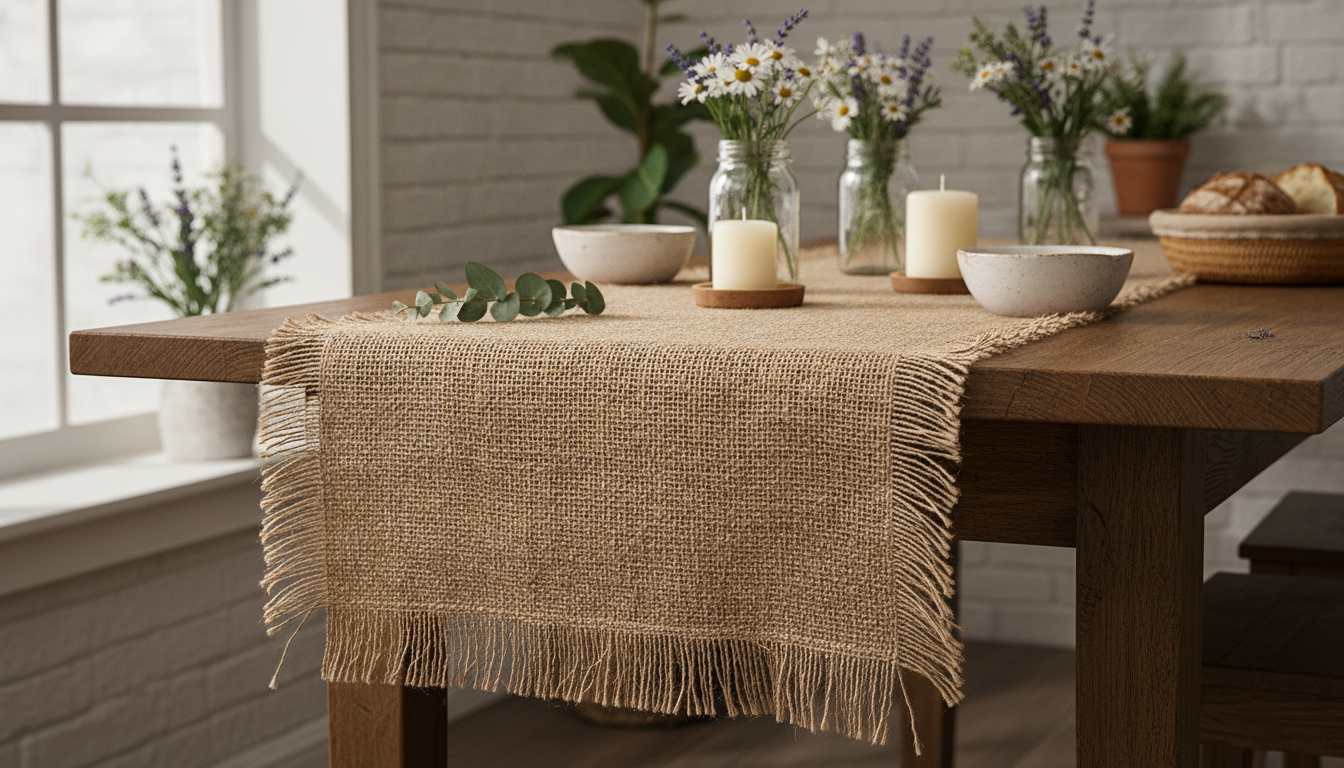 apprenez à créer un chemin de table élégant en toile de jute avec notre guide diy simple et rapide. parfait pour une décoration naturelle et rustique.
