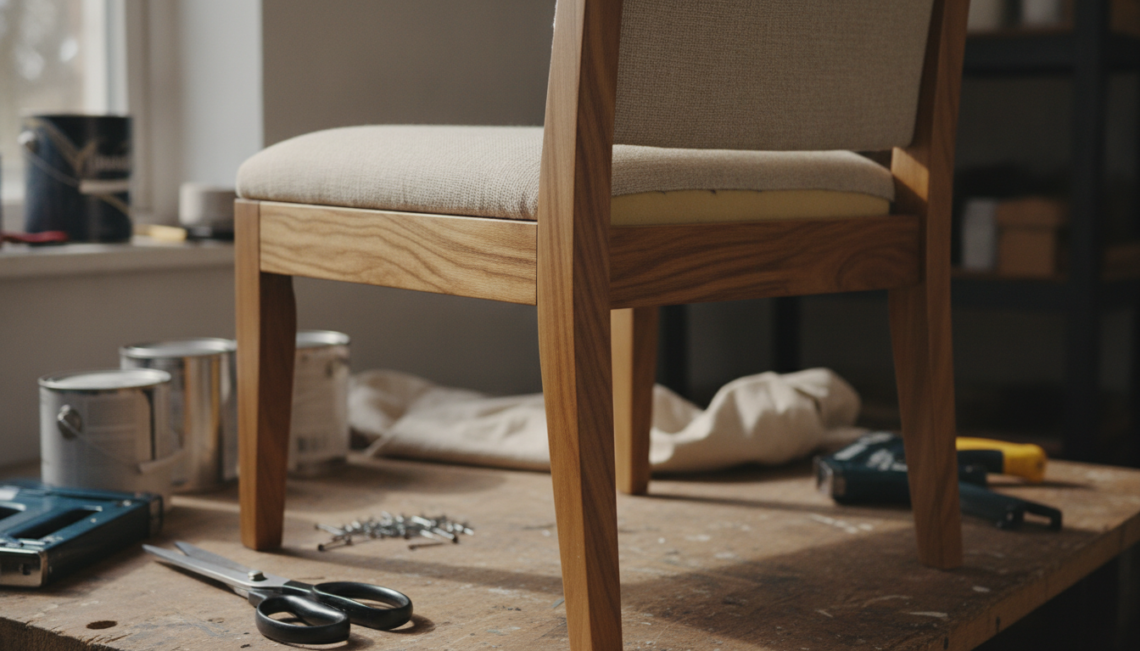 apprenez à relooker facilement une chaise en bois avec une assise en tissu pour lui donner un nouveau style et une seconde vie.